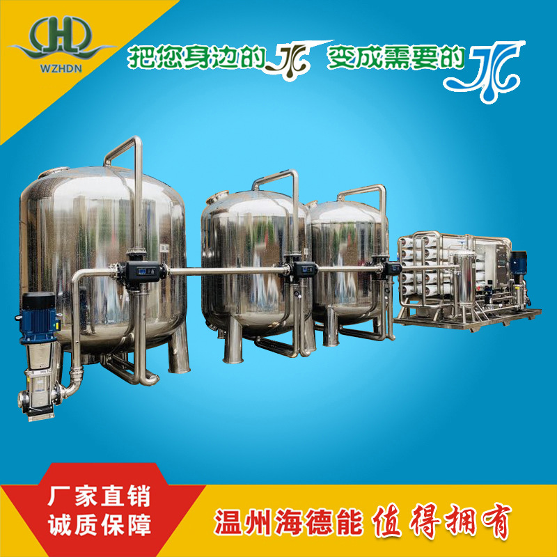 厂家直销温州海德能时产40吨带软化水全自动多路阀反渗透纯水设备