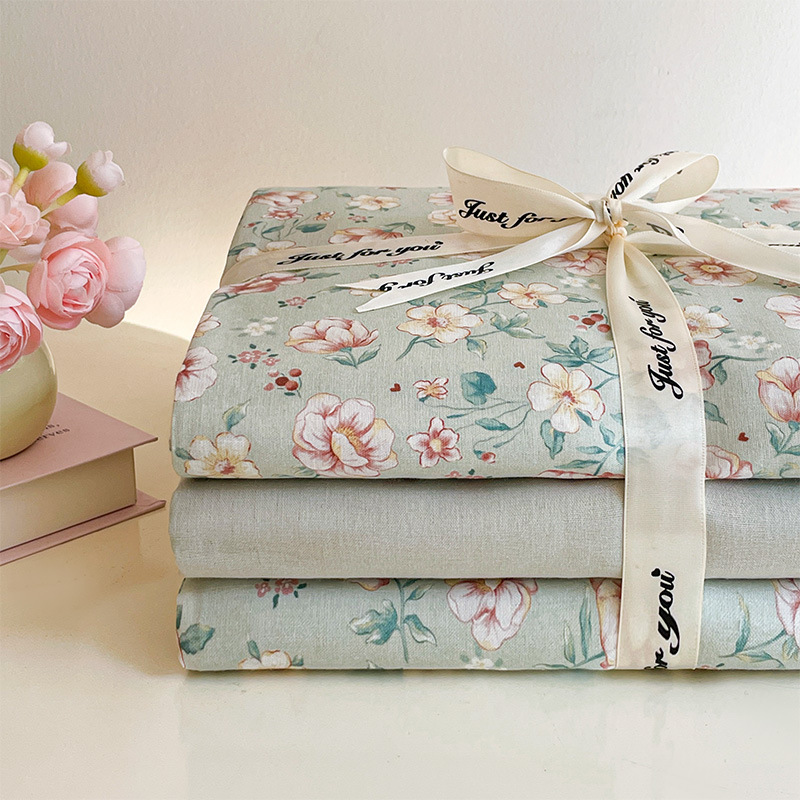 Nuevo juego de cuatro piezas de cama de hilo de doble capa Clase A, algodón puro, 2025, nuevo juego de sábanas con funda de edredón, ropa de cama de tres piezas