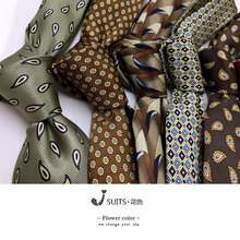 10公分 男士真丝印花领带 复古英伦桑蚕丝领带意大利风格花纹领带