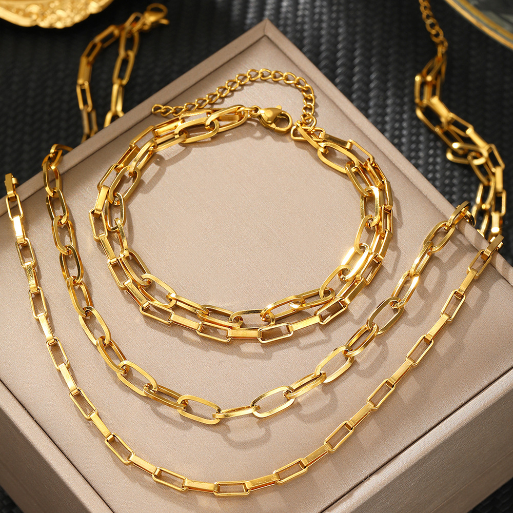 1 Set Quantity Wholesale Jewelry Casual Simple Style Solid Color 304 Stainless Steel Stainless Steel Jewelry Sets