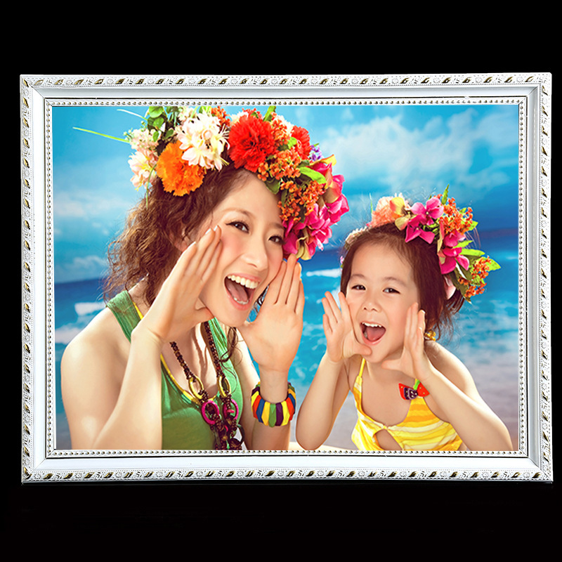 Factory preferential supply photo studio decorative photo frame solid wood line a4 16 inch wall-mounted document frame exquisite