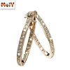 Fashionable trend metal earrings, European style, diamond encrusted, wholesale