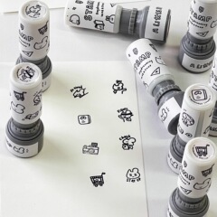 迷你日常生活卡通按压式光敏印章高颜值手帐日程记录打卡diy素材
