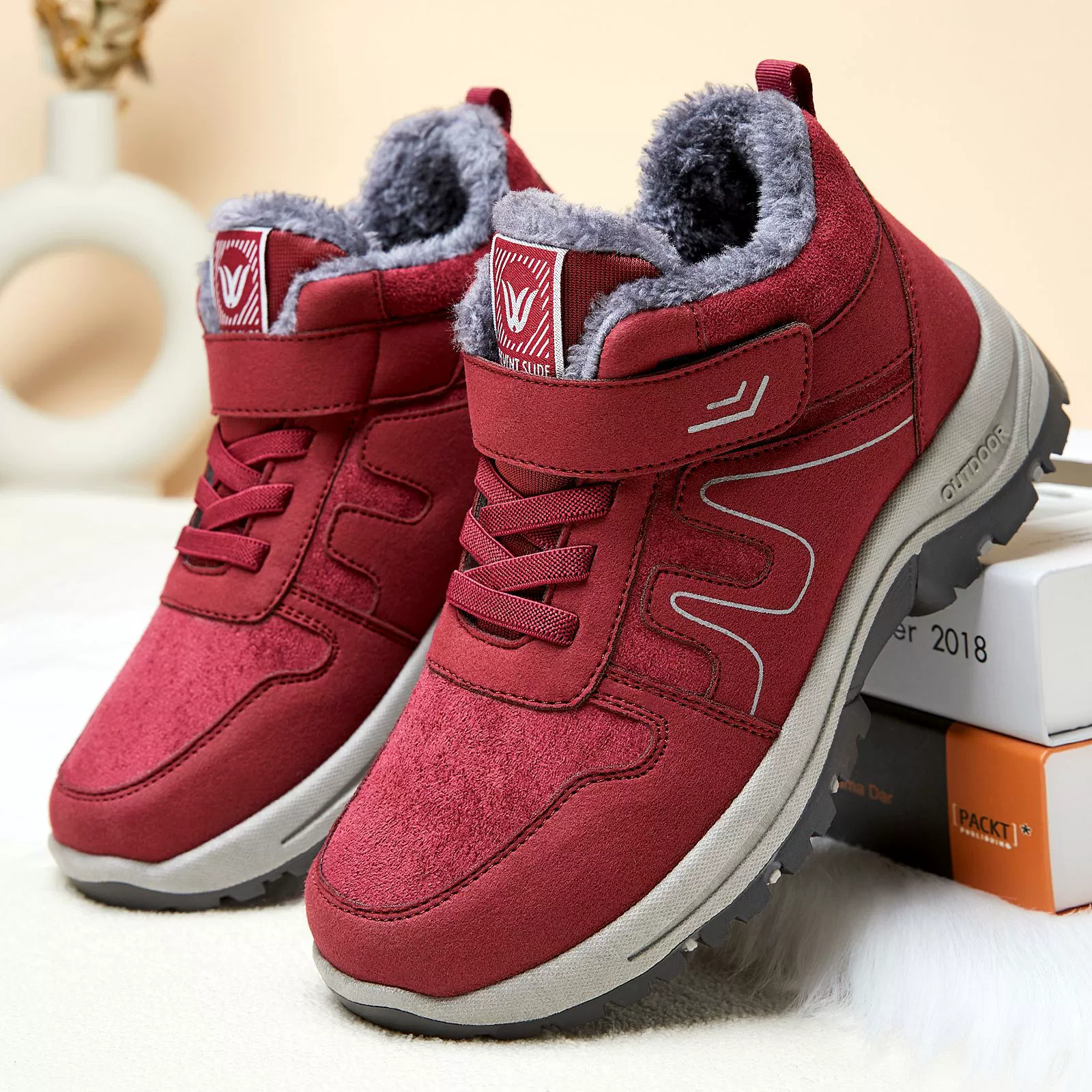 Женские зимние ботинки 2025: новые сапоги для снега, популярные на TikTok, утепленные флисом, укороченные, теплые, для мам