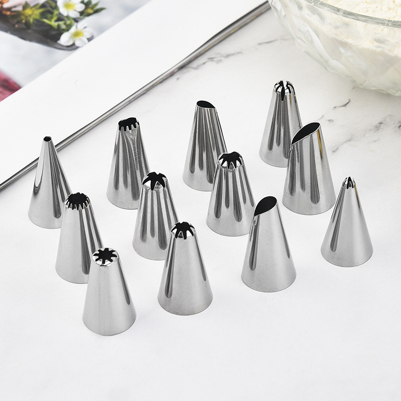 Amazon hornear herramientas pastelería boquilla traje de acero inoxidable pastelería bolsa suministros estricta selección fábrica directa al por mayor