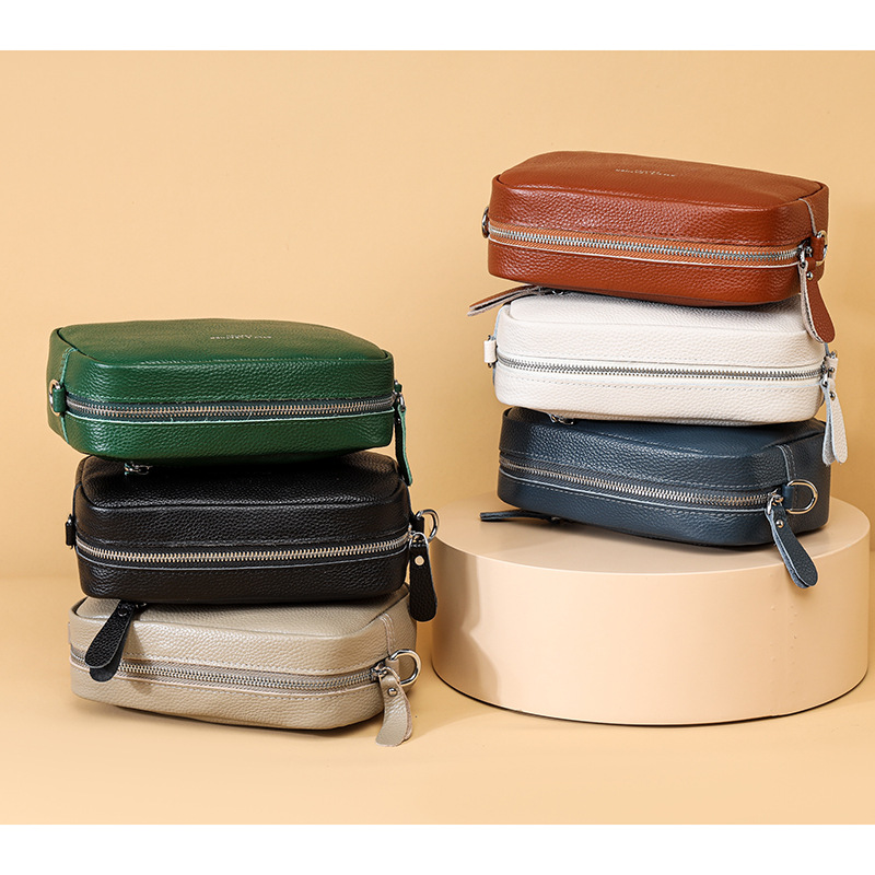 Head Layer Cowhide Small Square Bag Commuting Texture Crossbody Bag Genuine Leather Bag High-end And Versatile Shoulder Bag For Women_voghion.com