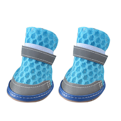 Summer Breathable Non-Slip Pet Shoes Reflective Mesh Hollow Comfortable Bichon Small Dog Foot Covers Dog Supplies Spring
