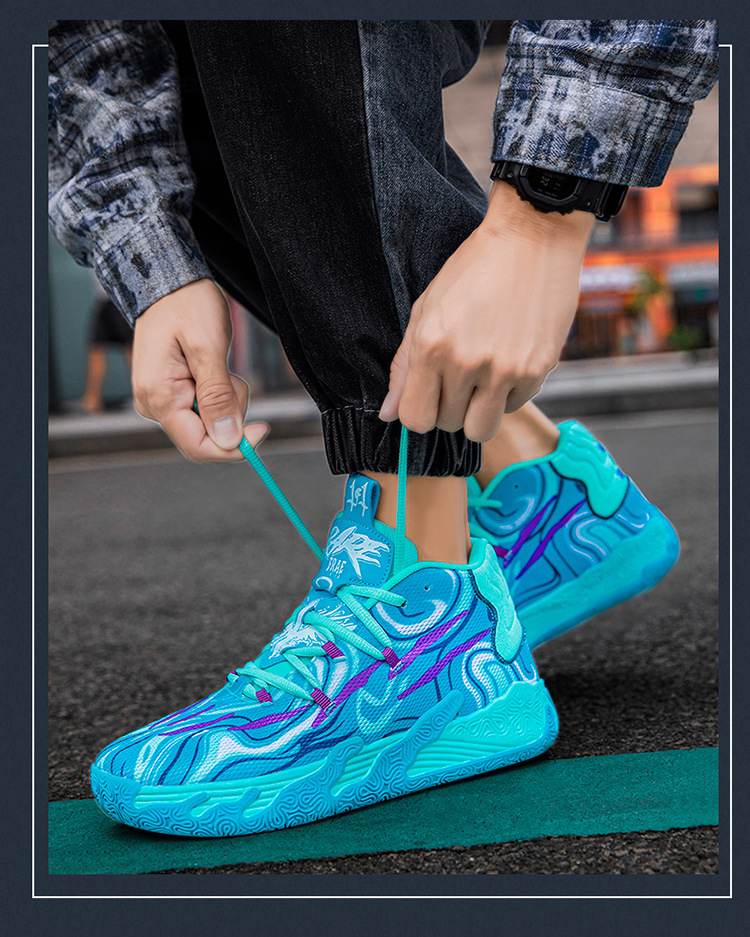 Three-ball Three-generation Bauer Basketball Shoes for Men and Women Anti-slip and Wear-resistant High-top Concrete Combat Cushioning Sports Shoes_voghion.com