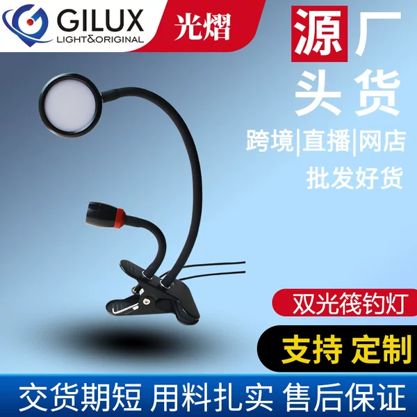 Source factory New High Power golden light fishing lamp USB focusing blue light bridge raft lamp led water grass lamp