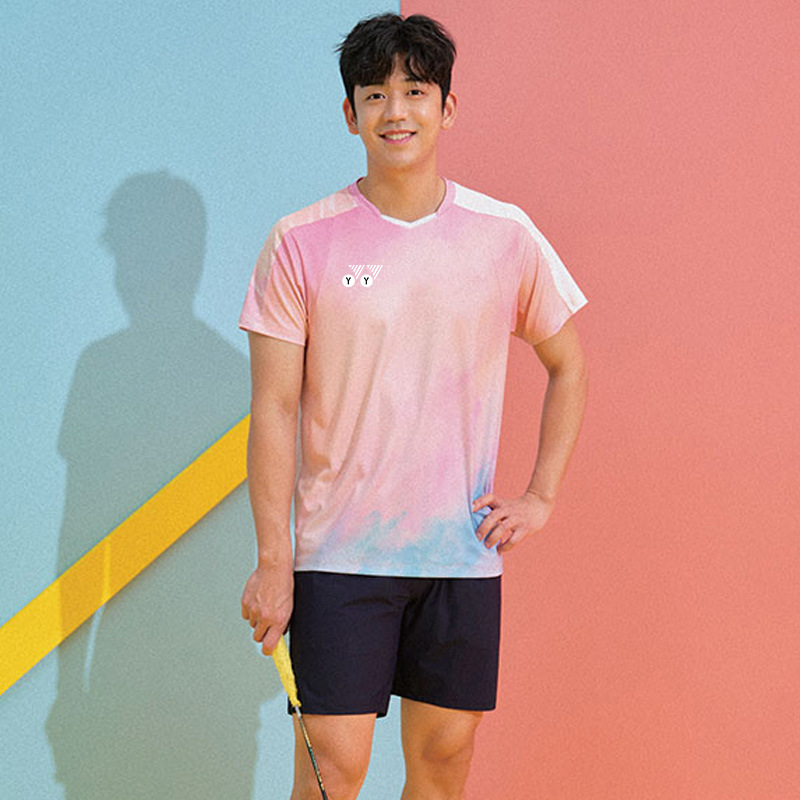 Yy Badminton Clothing Women's Quick-Drying Breathable Sports Suit Men's Short-Sleeved Volleyball Clothing Kidsren's Competition Table Tennis Clothing Printing