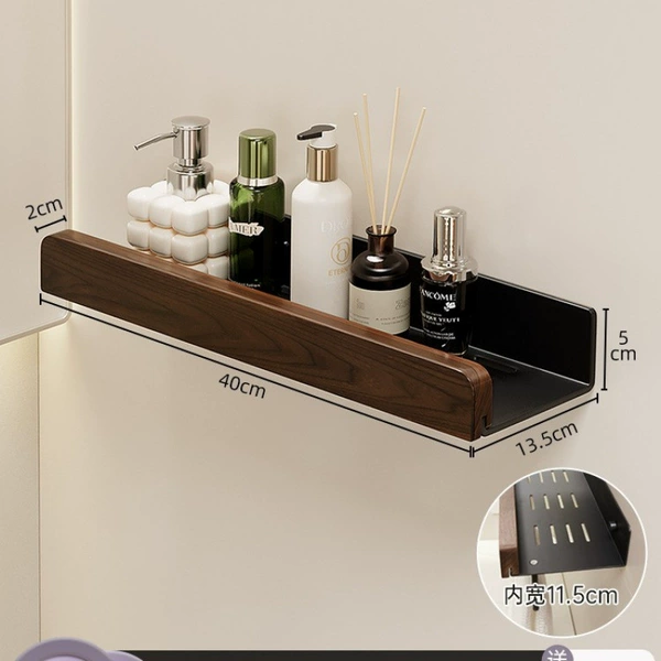[Light brown] Beech black storage rack—40cm