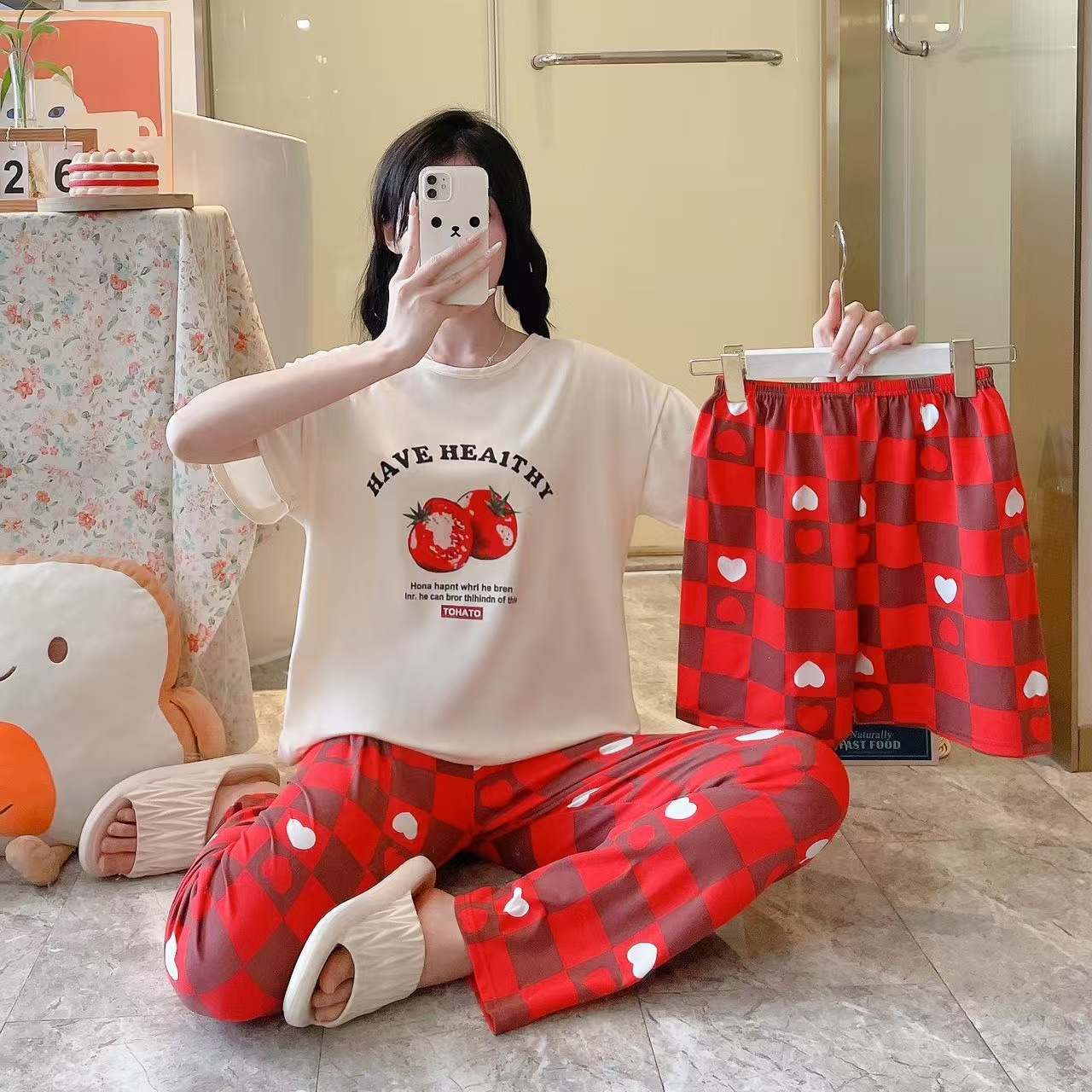 [Explosions series] cross-border pajamas women's spring and autumn cartoon plus size can be worn outside fashion home wear long sleeve suit