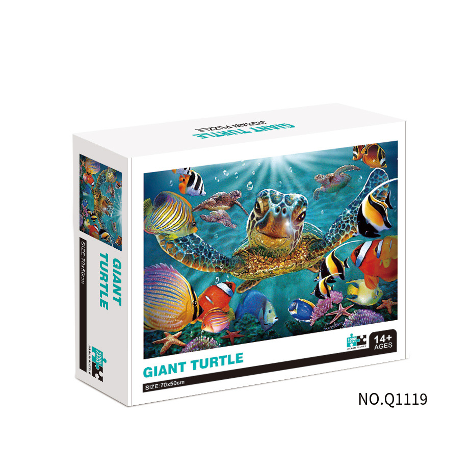 Puzzles de papel transfronterizos adultos 1000 piezas paisaje mapa de animales puzzle desempaquetado plano puzzle juguete regalo