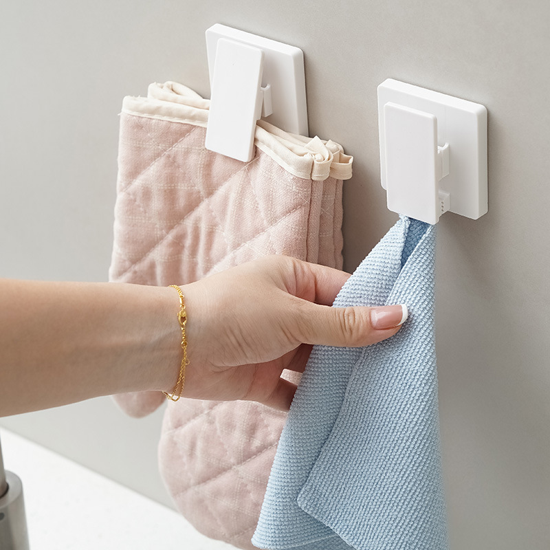 パンチフリー収納クリップ浴室トイレ壁掛けクリップフェイスタオル歯磨き粉洗顔料収納ラックタオルフック