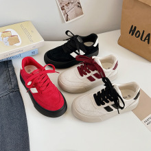 大头可爱黑色爆款面包鞋chic小白鞋女2025春秋季百搭休闲H1520