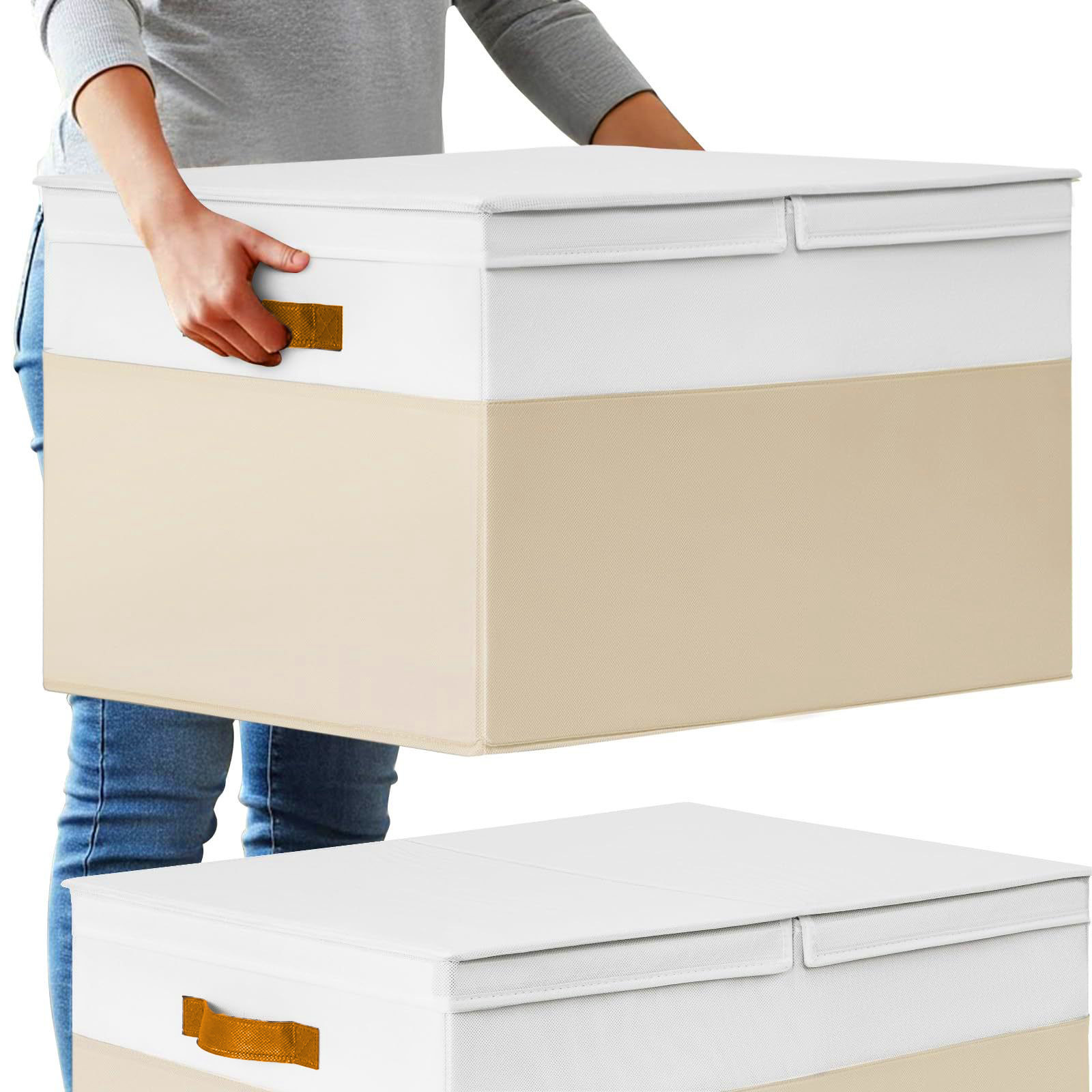 无纺布收纳箱可折叠衣柜储物箱抽屉式带盖整理箱衣服玩具收纳盒