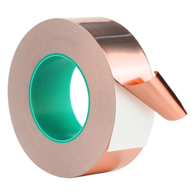 Cinta de lámina de cobre conductora doble señal autoadhesiva mejorada blindaje disipación de calor 0,06mm adhesivo de cobre puro conductor de doble cara 20 m