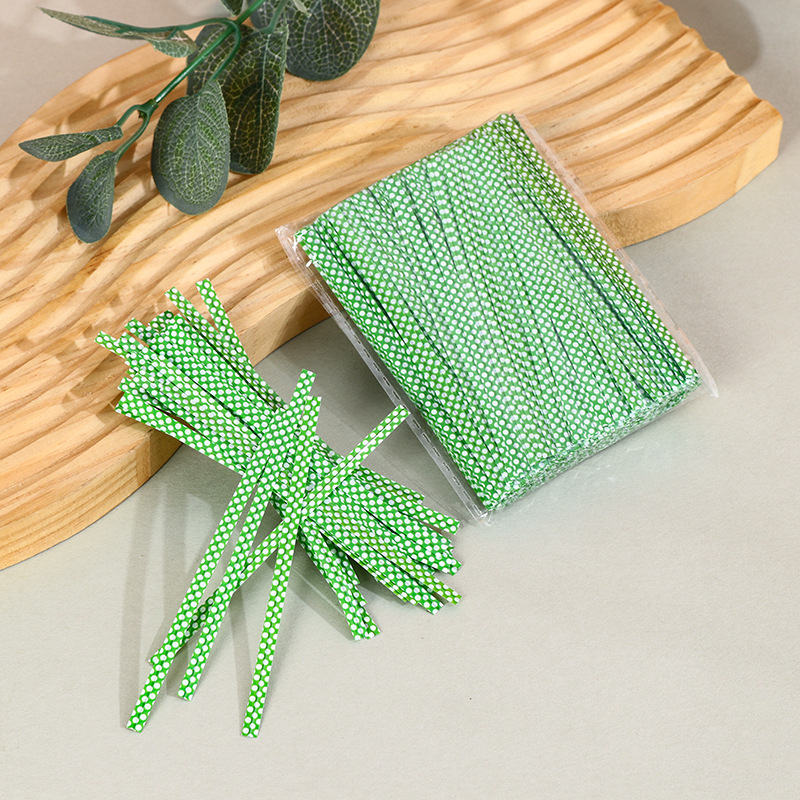 Color Polka Dot tie alambre hornear lazo de sellado 6 regalo de color recubierto de plástico tira de lazo cuerda de lazo de pan 10cm Alambre de hierro