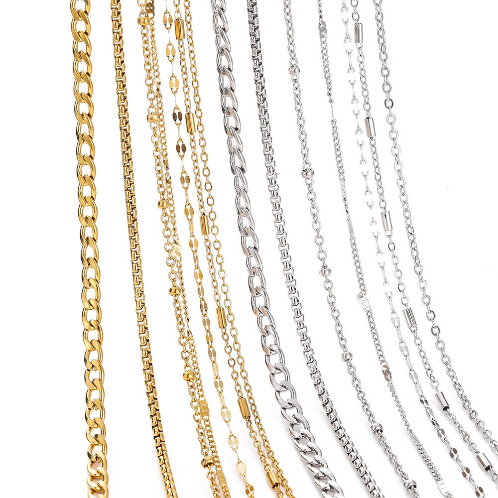 10g Weight Chain Jewelry Making Type DIY Jewelry Accessories Classification 2 M Quantity 304 Stainless Steel Material Solid Color Pattern All Seasons Season Plating Design Basic, Simple Style Style 2 M 304 Stainless Steel DIY Jewelry Accessories Chain Basic Simple Style Solid Color 20
