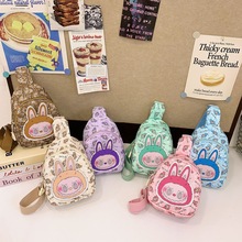 跨境2025新款儿童包卡通拉布布贴片单肩斜挎胸包男女童零钱单肩包