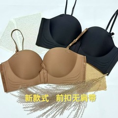 小さな胸の女性用ブラジャー、プッシュアップ効果で大きく見せかけ、滑り止め、美しい背中、シームレス、厚みのある、露出防止ブラジャー、ワイヤーなし、厚みのあるブラジャー
