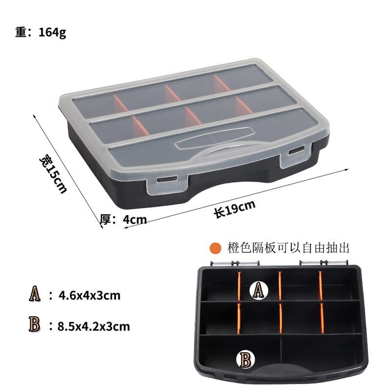 Caja Organizadora con Compartimentos para Piezas y Tornillos para Componentes y Pesca