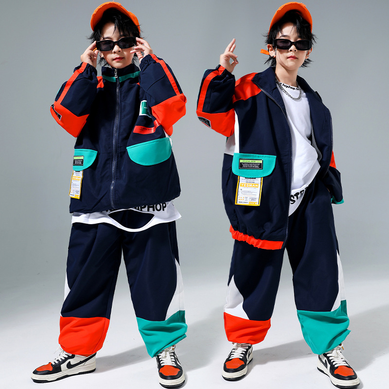 Fashionable Brand Kidsren's Clothing Hip-hop Trendy Clothing Boys Hip-hop hiphop Suit Girls Jazz Dance Clothing Catwalk Performance Clothing