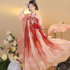 Yuanshan オリジナル古代スタイルの漢服長安大人唐製胸丈古代衣装刺繍中国キャベツ春と夏のスーツデイリー