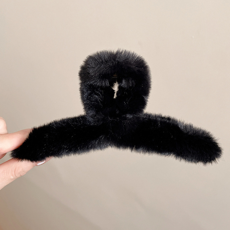 Estilo francés gran felpa clip de pelo de acrílico clip de tiburón Otoño e Invierno horquilla de alto grado versátil agarre del pelo updo tocado de pelo