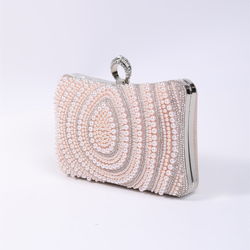 Banquet socialite handbag cross-border pearl dinner bag European and American evening dress banquet bag wholesale