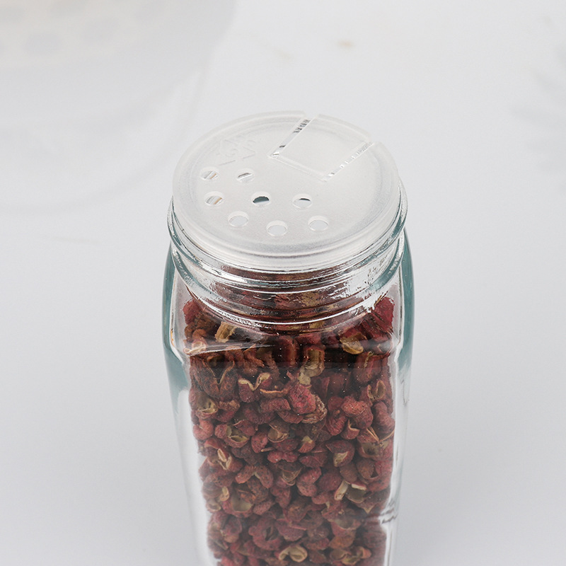 Botella para condimentos de pimienta y sal, caja para condimentos de chile y comino, frasco transparente de vidrio para condimentos de barbacoa, recipiente para condimentos, tarro para especias.