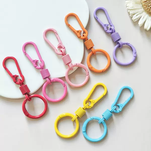 Zinc Alloy Spring Key Ring Buckle Car Waist Hanging Carabiner Breathing Rebound Ring Spring Buckle Luggage Hanging Buckle