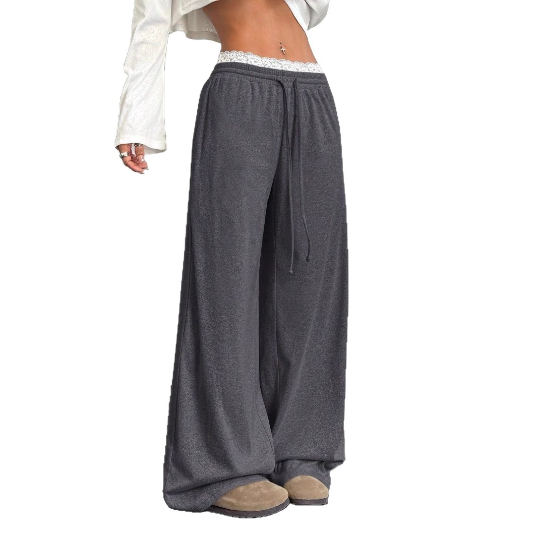 2025 otoño nuevos productos transfronterizos Amazon tendencia europea y americana nicho casual caída sensación suelta pantalones largos de piernas largas mujeres mayoristas