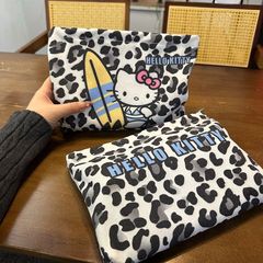 新品レオパードキティ猫ハンドバッグ大容量ポーチ携帯収納袋旅行イヤホンバッグ小銭入れ