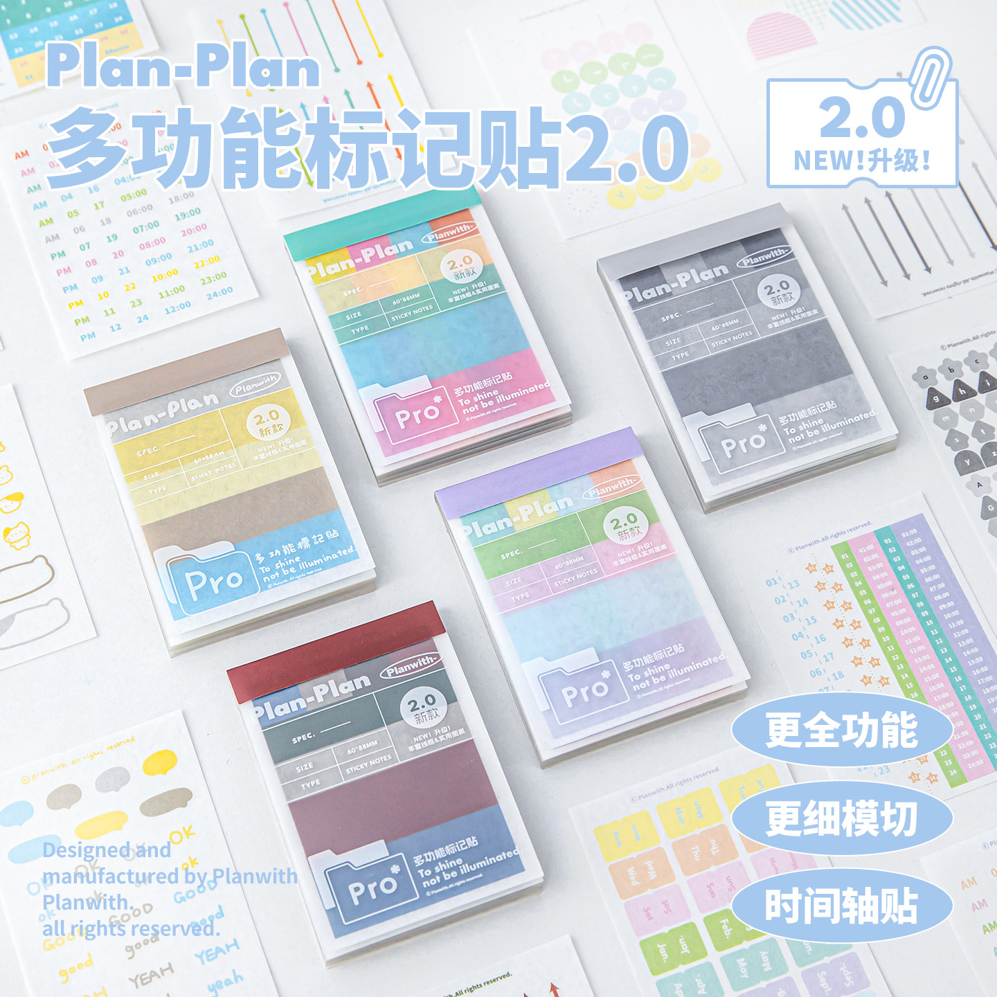 Rosyposy Multifunctional Marking Stickers Planwith Logical Label Stickers for Classroom Notes and Sticky Notes