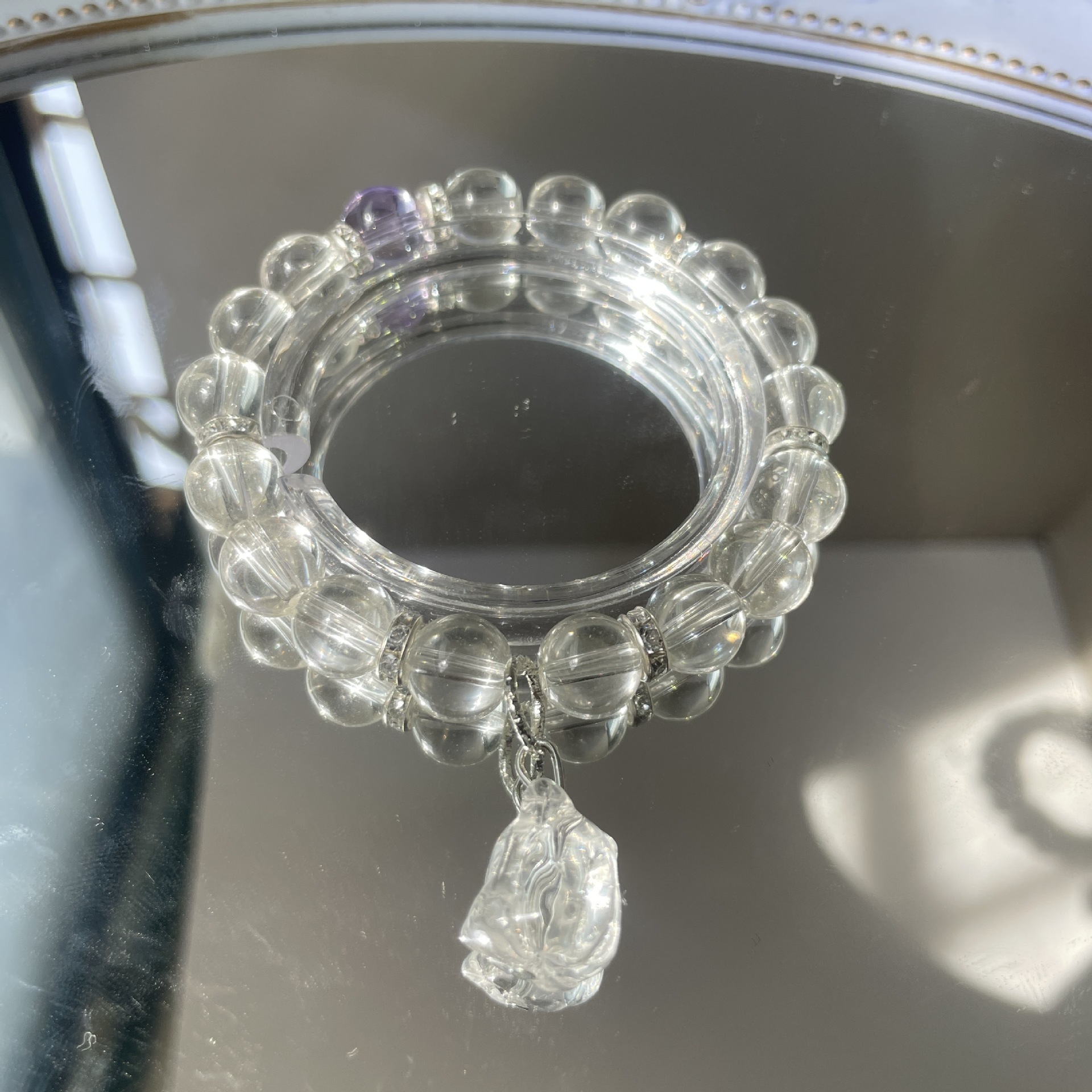 S244-순백옥 여우유리팔찌#SZ862호