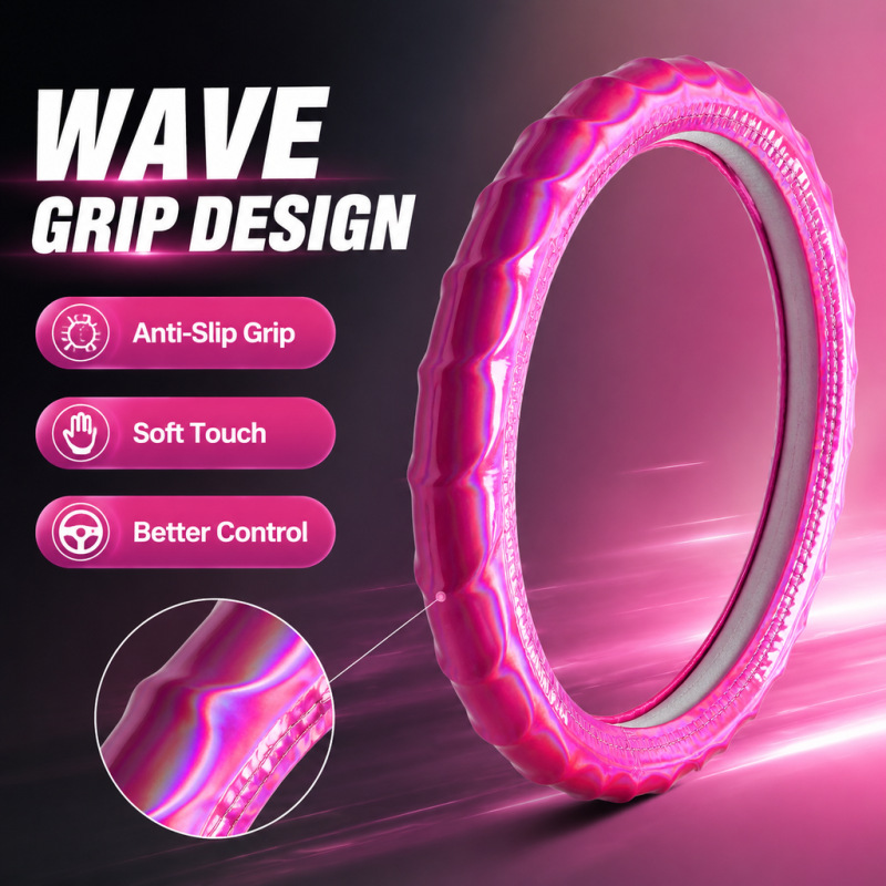 Cross-Border Amazon Temu Hot-Selling Label-Applicable Dropshipping Car Steering Wheel Cover Suitable for 15inch Models with Inner Ring
