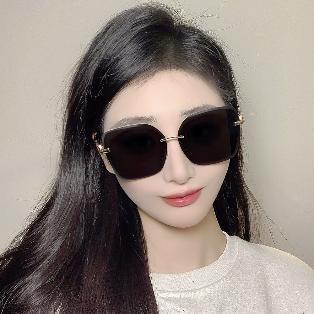 Sunglasses, metal trend glasses, Korean style, gradient