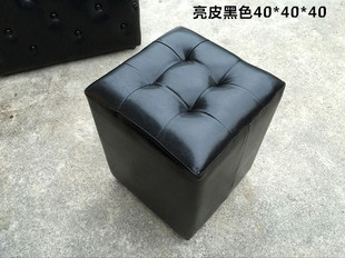Ktv Low Stool Oil Wax Leather Small Square Stool Creative Sofa Stool Simple Shoe Changing Stool Small Bench Fitting Room Pouf Coffee Table