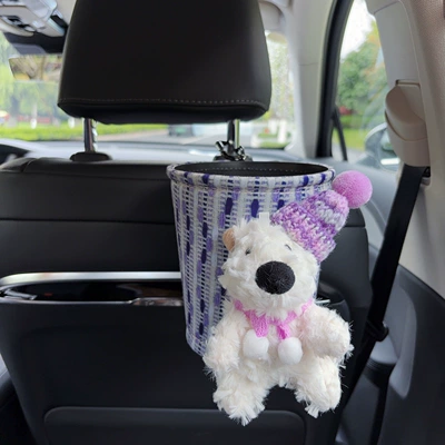 bag for women Car tissue box/set - purple-hat-west-highland-fabric-trash-can-clip-on-style