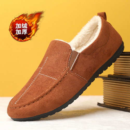 Men's shoes autumn and winter bean shoes men's Korean version versatile old Beijing cloth shoes plus velvet warm men's casual shoes student shoes