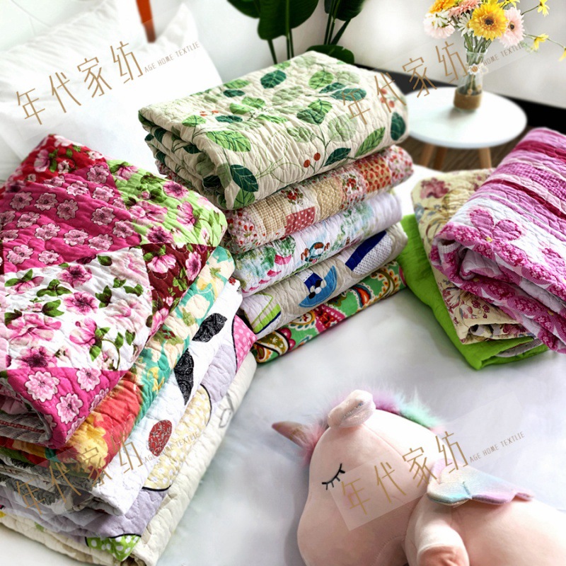 【团购货源】单件纯棉绗缝被生理垫夹棉 盖毯幼儿午睡被小尺寸