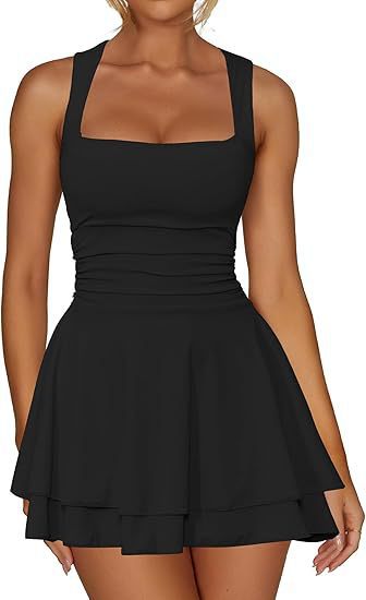 Cross-Border Spring Summer New Square Neck Ruched Strapless Short Hem Waist Mini Party Dress_ecoleips.com