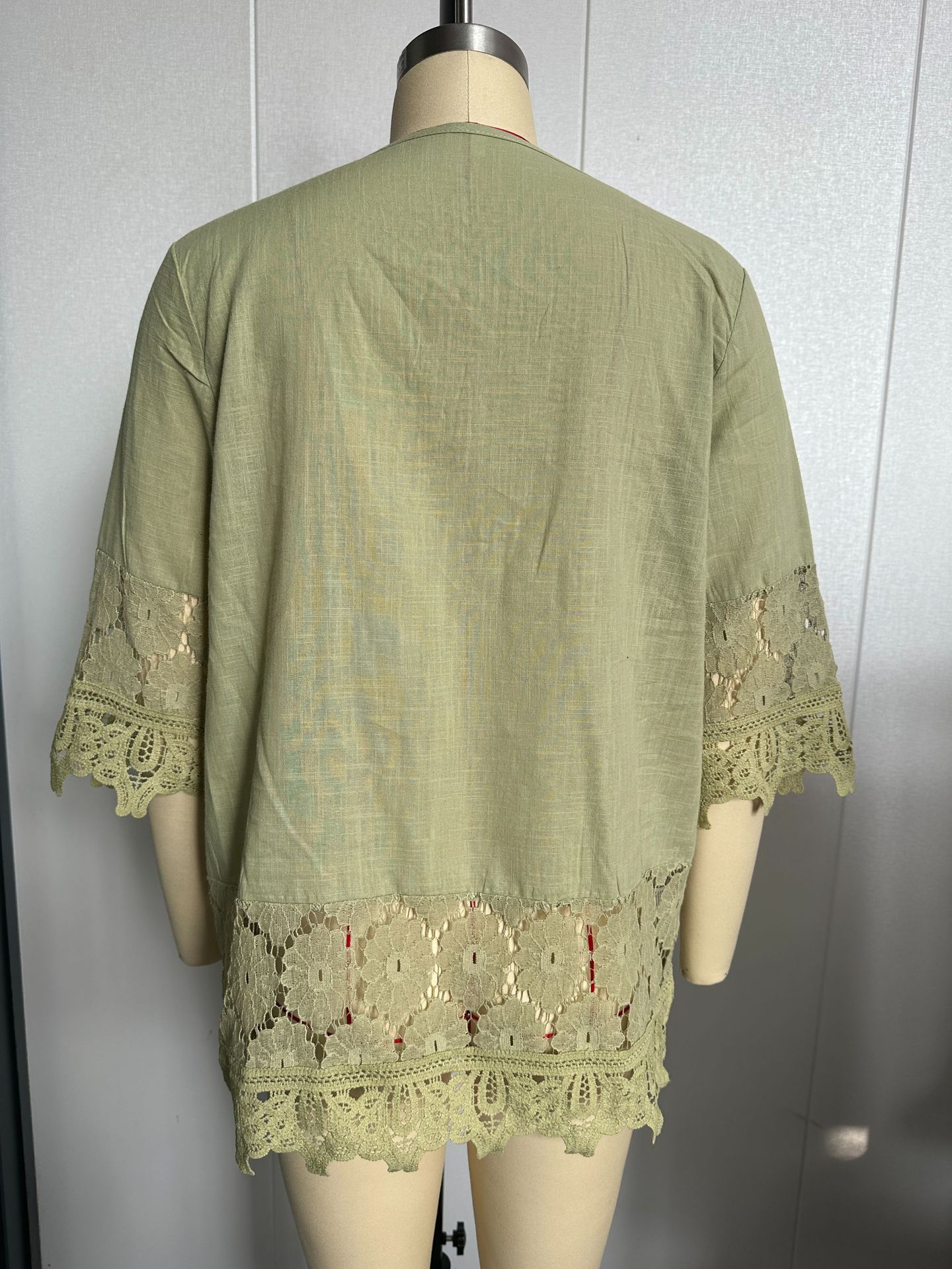 Elegante Damenbluse Mit V-ausschnitt Aus Baumwoll-leinen-mix_voghion.com
