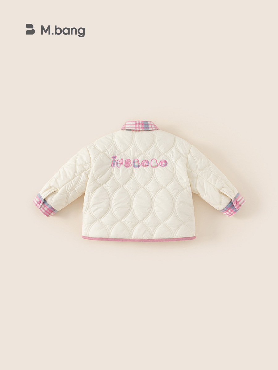 Youbao ropa para niños chaqueta para niñas modelos de otoño e invierno 2024 nuevo estilo estilo occidental falso dos piezas chaqueta de algodón cálida de invierno para niñas gruesas