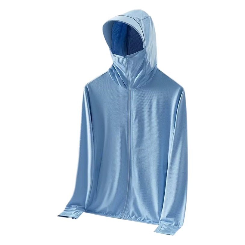 Солнцезащитная одежда мужская летняя тонкая дышащая куртка из ледяного шелка, новая мужская Солнцезащитная одежда для рыбалки на открытом воздухе