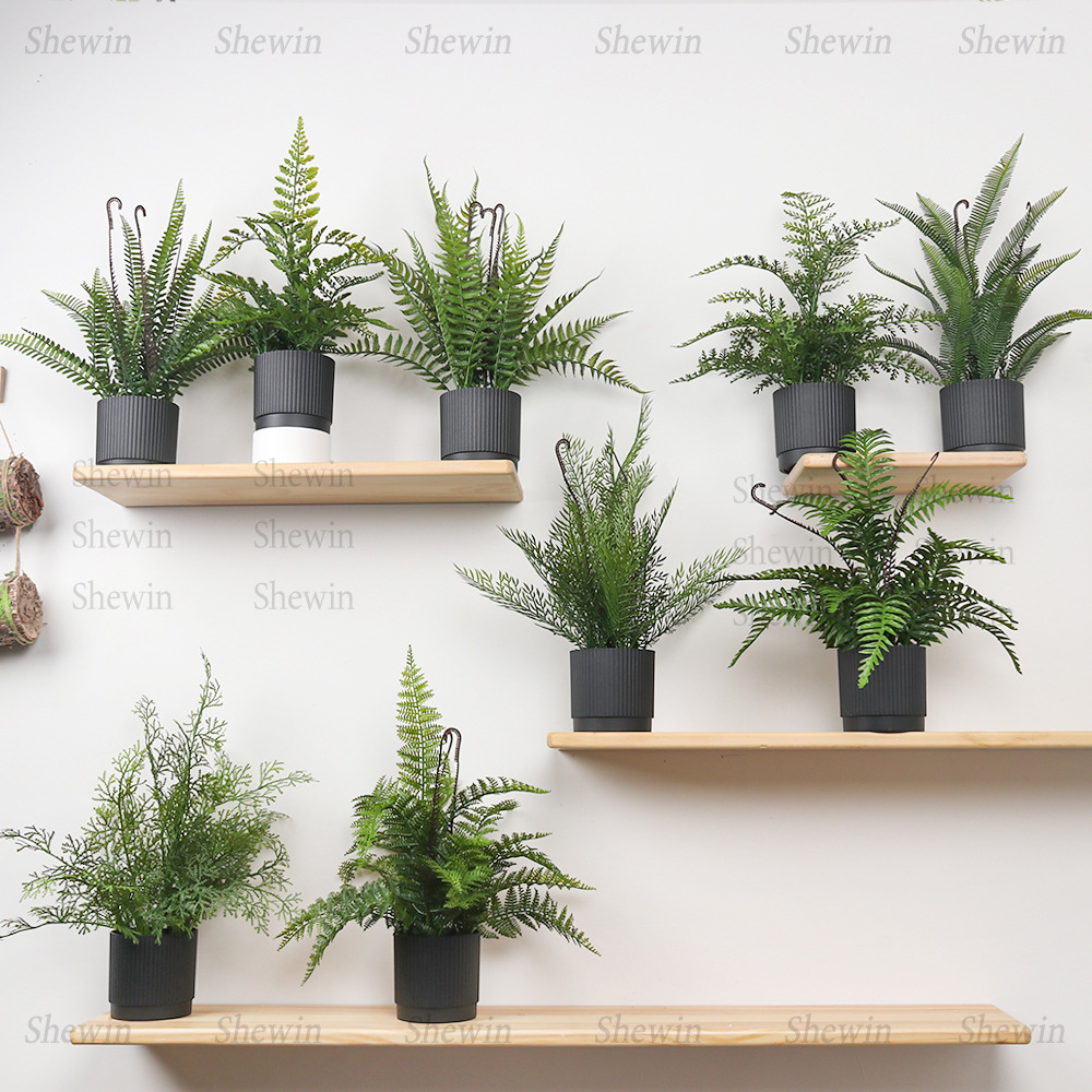 Planta Artificial de Helecho de Plástico para Decoración del Hogar y Piso