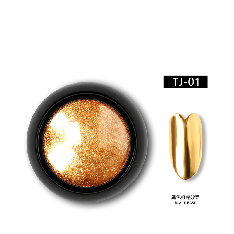 TikTok popular Hada de la harina espejo de color sólido galvanoplastia espejo mágico polvo brillo de uñas en polvo