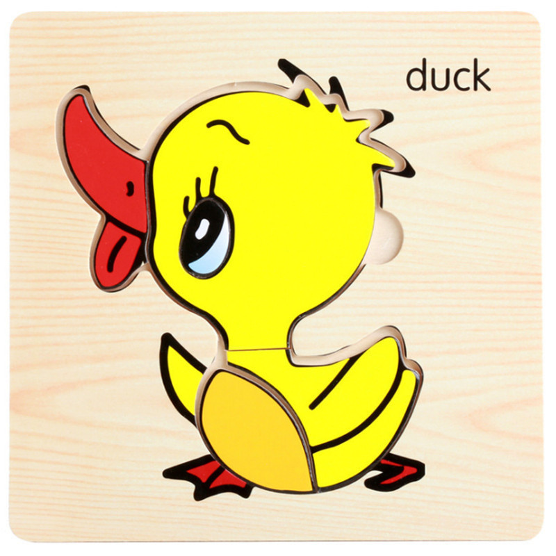 Nuevo rompecabezas tridimensional de madera de mano tráfico animal marino Ilustración cognición rompecabezas infantil juguete de rompecabezas de educación temprana