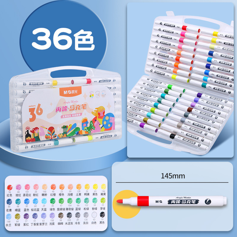 アクリルマーカー三角棒24色、美術学生向け、不透明色、積み重ね可能な色、子供用水彩ペン、絵画用|undefined